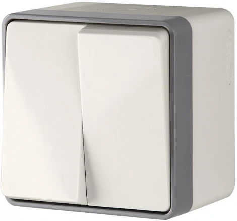 Выключатель двухклавишный (слоновая кость) Werkel WL15-03-02 (a036777)