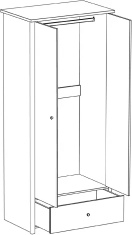 Шкаф 2-дверный Village ОГОГО (арт.332071), (ЛДСП)