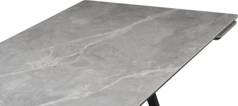 Керамический стол Notta Вилсон 160(220)х89 серый мрамор larka grey / черный арт.612183