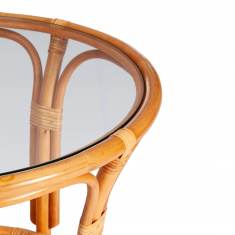 Комплект Tetchair "PELANGI" 02/15 ( стол со стеклом + 4 кресла ) [с подушками]