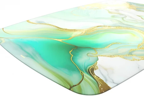 Стол Sheffilton SHT-TU10/TT32 118/77 стекло/МДФ белый муар/лазурно голубой