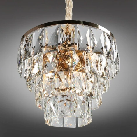 Подвесная люстра ярусная Omnilux 729 OML-72903-12 (220V, хрусталь, на цепи, круглые)