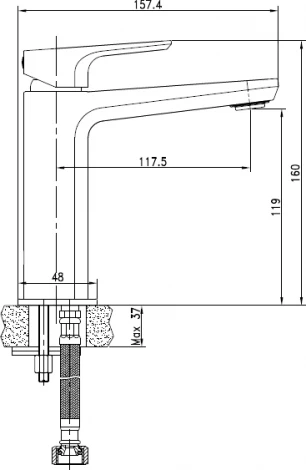 Смеситель Cersanit Nature 63063 для раковины, хром