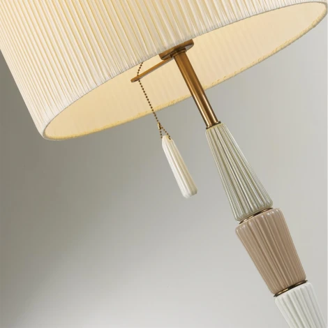 Торшер Odeon Light Latte 5403/1FA бронзовый/светло-коричневый/кремовый/металл/керамика/ткань E27 1*60W (220V, выключатель)