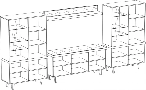 Композиция Kristal 3 ОГОГО (арт.330615), (ЛДСП/Белый,Зеркальный)