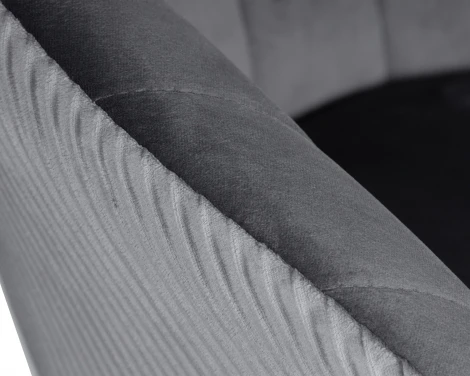 Кресло дизайнерское DOBRIN EDISON BLACK (серый велюр (1922-19)) 8600_BlackBase-LM BLACK, цвет сиденья серый (1922-19), основания черный