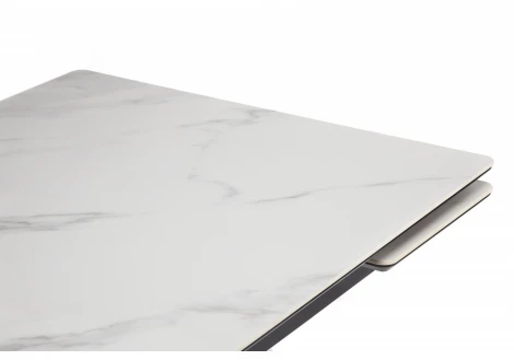 Кухонный стол Notta Старлайт 140(200)х80 snow alpin white / черный