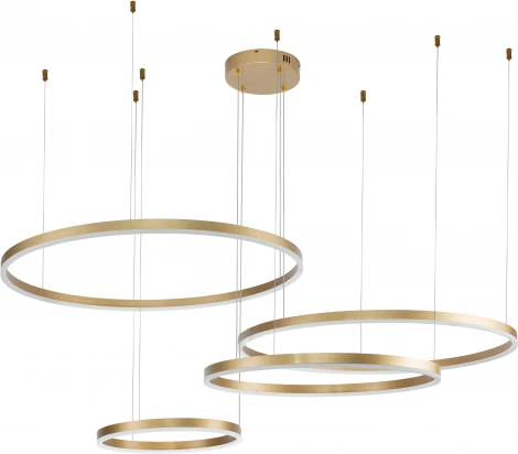 Подвесной светильник Galass V000015L (14001/4P Gold) (LED, 220V, пульт управления, на тросе, кольцо)