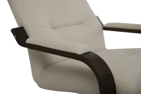 Кресло Leset Оскар 4687206966420 Фанера,Береза,Шпон, Велюр, Бежевый, Орех