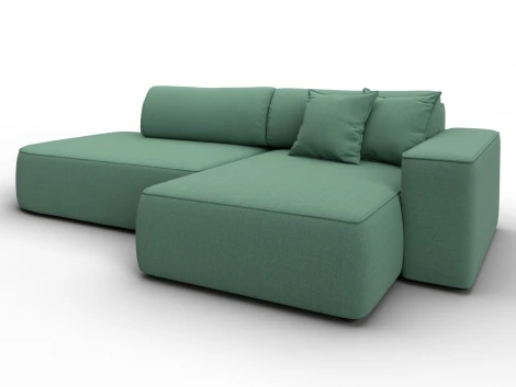 Диван угловой Лига-065 БП угол правый (ДСП,Рогожка/Зеленый) Лига Диванов 134787