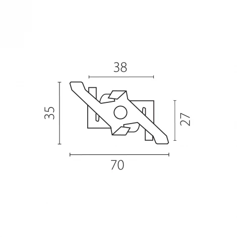 Фиксатор трека к потолку тип G к треку 5040xx-(F)/(R) Lightstar Quattro 504196-02