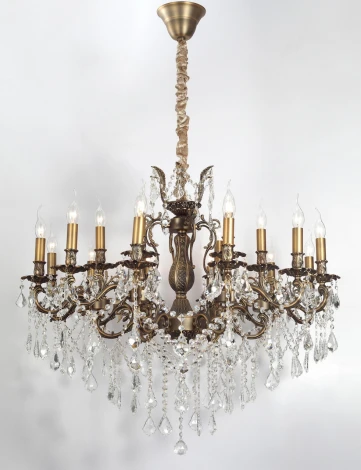 Подвесная большая люстра Lucia Tucci Barletta 122.12.6 antique (220V, на цепи, подсвечник, свеча)