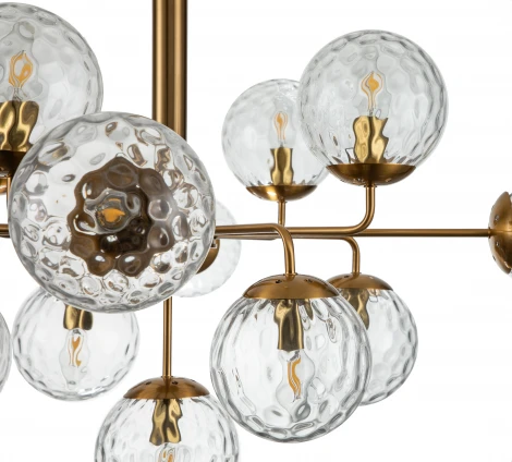 Люстра потолочная на штанге Cocoon V000121 (11008/13P Brass) (220V, шар)