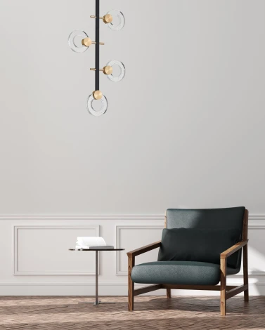 Потолочная люстра на штанге Simple Story 1086 1086-LED16CL (220V, хрусталь, кольцо)