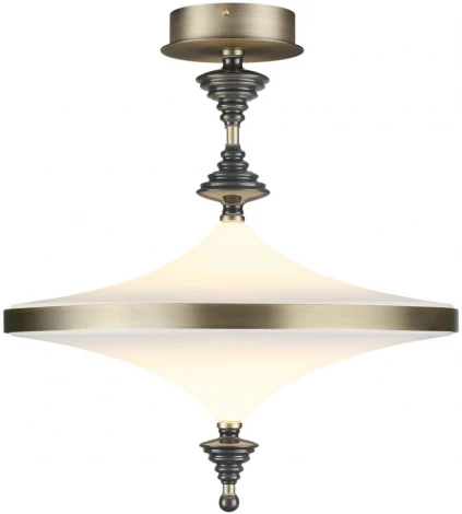 Потолочная люстра на штанге Odeon Light Ula 5404/43CL бронзов.брашированн./черный/стекло/керамика LED 43W 3000K (220V, круглые)