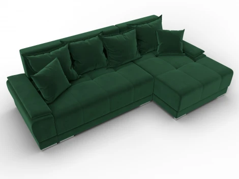 Диван угловой Лига-119 угол правый (ДСП,Брус,Фанера,ЛДС,Велюр/Зеленый) Лига Диванов 137091
