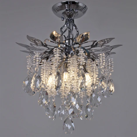 Потолочная люстра на штанге хрустальная Reluce 01108-0.3-340 CR (220V)