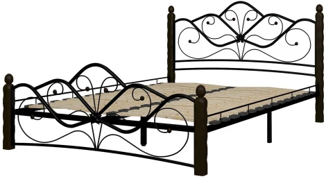 Кровать КМД 4-01 Венера 1 160х200, Черный/Шоколад, Форвард