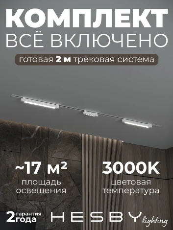Трековая система в сборе однофазная встраиваемая 220V 58W Hesby Lighting Skylite №10 HSBL_kompl_S010_VI2W3K