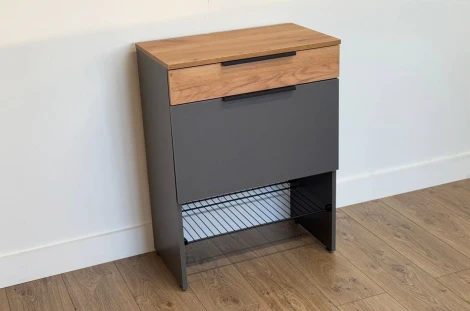 Обувница Баско Mebelson (ЛДСП/Графит,Дуб золотой) арт.173780,3319