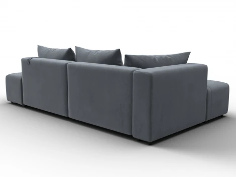 Диван угловой Лига-103 НПБ угол левый (ДСП,Брус,Фанера,Велюр/Серый) Лига Диванов 134807L