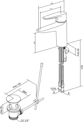 Смеситель Am.Pm Inspire F5082100 для раковины