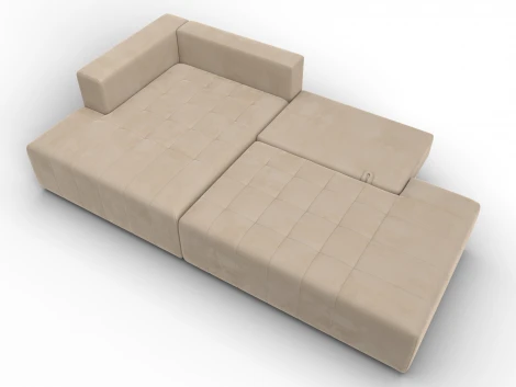 Диван угловой Лига-103 НПБ угол левый (ДСП,Брус,Фанера,Велюр/Бежевый) Лига Диванов 134814L