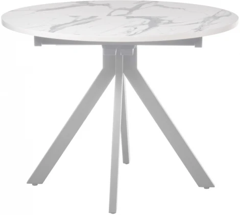 Стол Rudolf круглый раскладной 100-130x100x75см, белый мрамор, белый Bradex Home арт.RF 0523