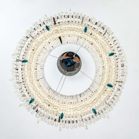 Подвесная люстра светодиодная хрустальная с регулировкой цветовой температуры Modelux MODELUX ML.2306.500 CR