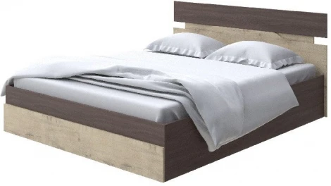 Без бренда Кровать Milton с подъемным механизмом (ЛДСП Ясень Шимо Темный/Бунратти) 160x200