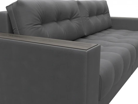 Диван прямой с декором Лига-049 НПБ Лига Диванов (Замша) арт.128411