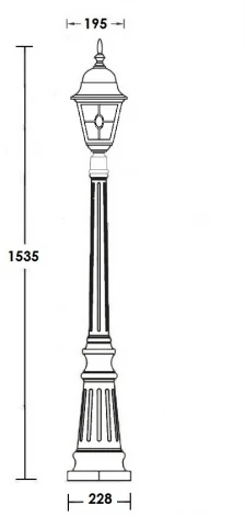 Наземный фонарь Oasis Light QUADRO M lead GLASS 79911MlgY Bl