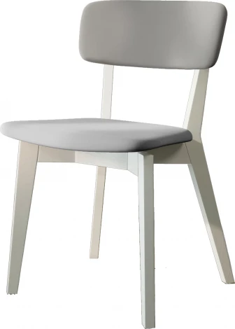 Стул ТДК Ливорно белый, велюр серый