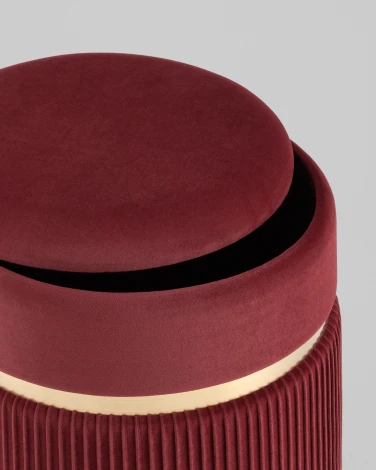 Пуф Миранда с ящиком велюр бордовый Stool Group УТ000042175