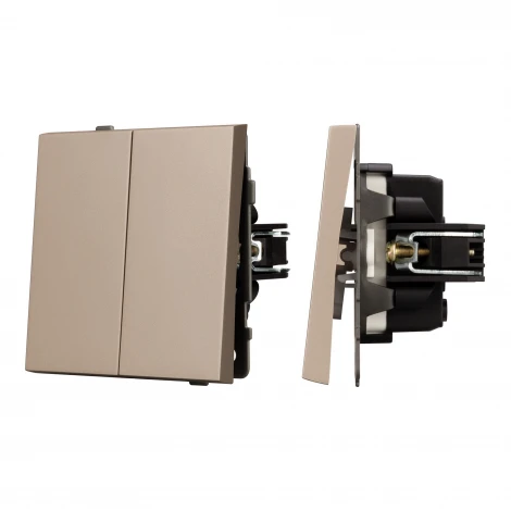 Механизм выключателя двухклавишный непроходной SWT-TENDO-MK02-PL-GD (230V, 10A) (Arlight) 054061