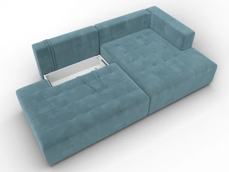 Диван угловой Лига-103 НПБ угол правый (ДСП,Брус,Фанера,Велюр/Бирюзовый) Лига Диванов 134815