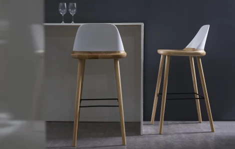 Стул барный BS-S123A белый/дерево