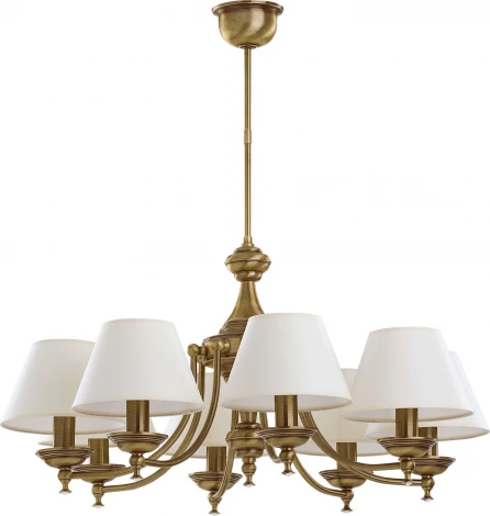 Потолочная люстра большая на штанге Kutek San Marino Lampshade SAN-ZW-8(P/A)CR (220V, хрусталь CR)