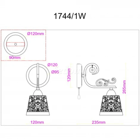Бра J-Light Elly 1744/1W