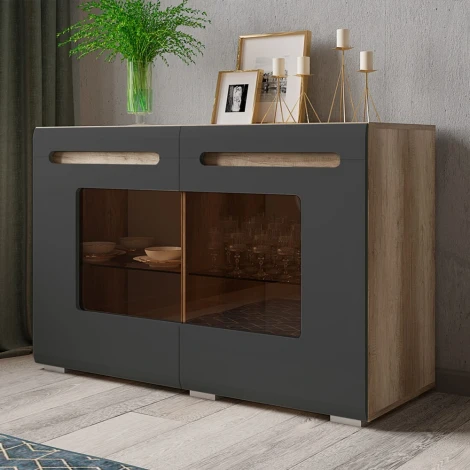 Комод БТС Наоми КМ-10, Дуб каньон/Графит нубук