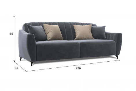 Диван-книжка Лига-095 НПБ (ДВП,ДСП,ЛДСП,Брус,Фанера,ЛДВП/Металл/Велюр/Серый) Лига Диванов 132534