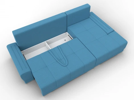 Диван угловой Лига-119 угол правый (ДСП,Брус,Фанера,ЛДС,Рогожка/Голубой) Лига Диванов 137087