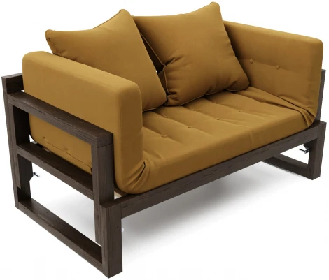 Кушетка Arsko Амбер венге горчичный велюр