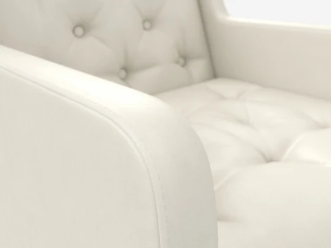 Кресло Arsko Айверс беленый дуб белый кожзам