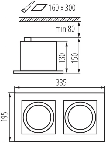 Встраиваемый точечный светильник Kanlux MATEO 32932 (220V)