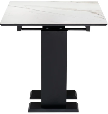 Стол на тумбе Woodville Иматра 140х80х76 белый мрамор / черный 532384