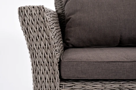 Лаунж-зона из искусственного ротанга (гиацинт), цвет серый 4SIS Капучино KS3C2T-4-SET-TW graphite