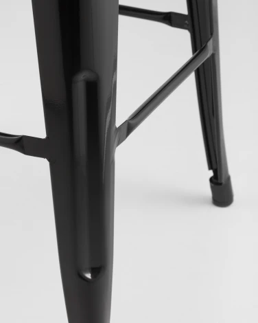 Стул полубарный Stool Group TOLIX WOOD со спинкой черный глянцевый УТ000000843