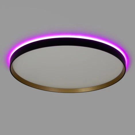 Настенно-потолочный светодиодный светильник IP40 Citilux Etalon CL750501R Черный+Золото с пультом и RGB подсветкой