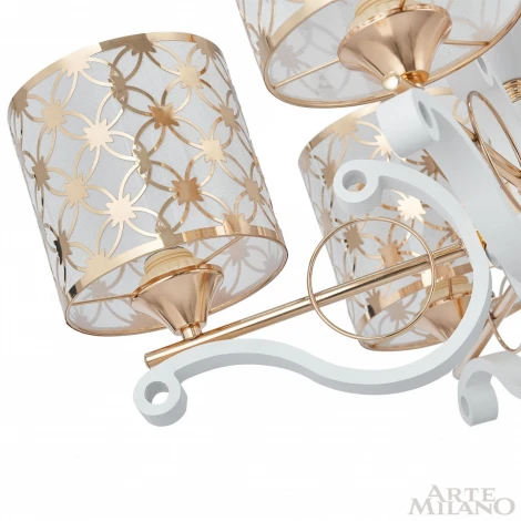 Подвесная люстра Arte Milano Florentia-3097 303097/8 Wh/Gd (220V, на цепи)